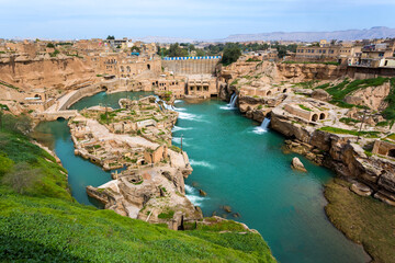 The Shushtar water mills ones are the best ones which operation in order to use water in ancient periods. It has been registered on UNESCO's list of World Heritage Sites in 2009. - obrazy, fototapety, plakaty