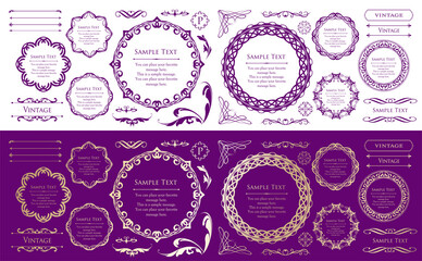 エレガントなフレームデザインセット