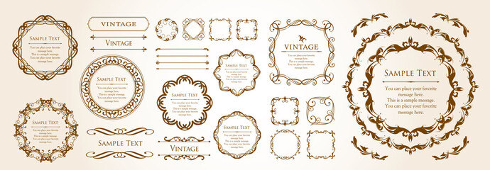 エレガントなフレームデザインセット