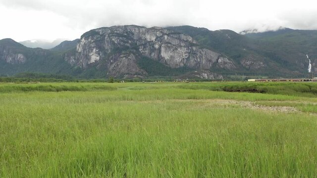 Beautiful drone footage of Squamish BC landscape 