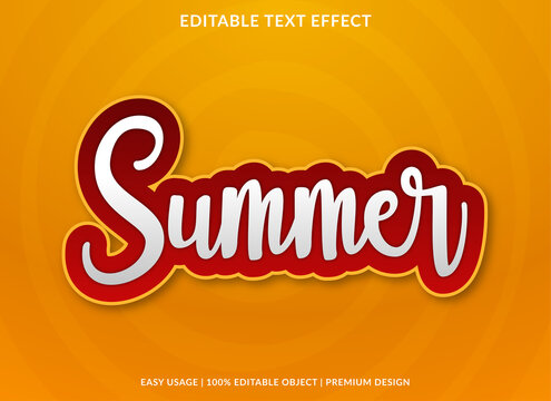 summer text effect template with abstract style use for business logo and brand