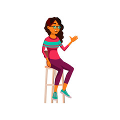 tired latin woman talk about ex-boyfriend at work cartoon vector. tired latin woman talk about ex-boyfriend at work character. isolated flat cartoon illustration