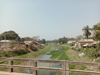 beautiful village view with nature