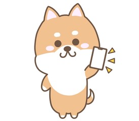 スマホを持ついぬ