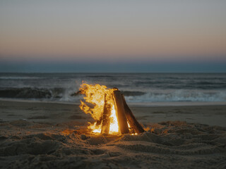 fire on the beach
