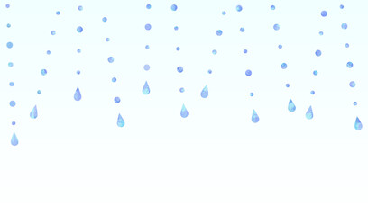 雨が降っているイラスト　【水色の背景】