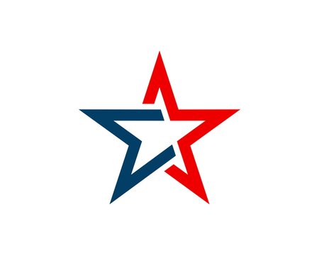 Abstract american star with red and blue color