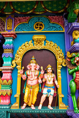Hinduism Architecture and Statue of Batu caves - one of the most popular Hindu shrines outside India, and is dedicated to Lord Murugan in Kuala Lumpur, Malaysia