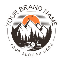 Hunting club logo design template