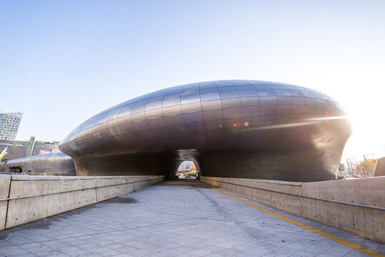 SEOUL, SOUTH KOREA - NOV 14, 2017: Dongdaemun Design Plaza (DDP)  is a major urban development landmark in Seoul, South Korea.