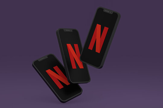 Netflix Icon On Screen Smartphone Or Mobile Phone 3d Render