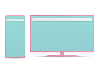 Vector of Monitor and smartphone