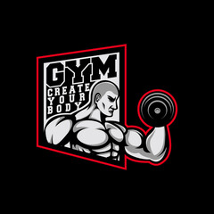 Fitness and bodybuilding logo design inspiration vector