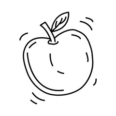 Hiking adventure apple ,trip,travel,camping. hand drawn icon design, outline black, vector icon.