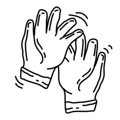 Hiking adventure gloves ,trip,travel,camping. hand drawn icon design, outline black, vector icon.