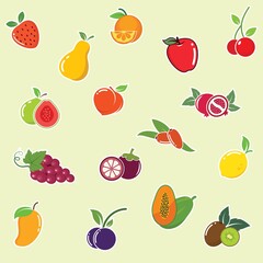 fruits clipart set vector illustration design template