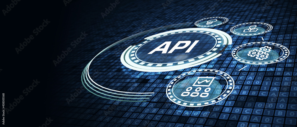 Wall mural api - application programming interface. software development tool. business, modern technology, int