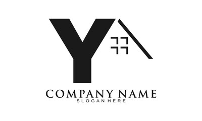 Y alphabet house property vector logo