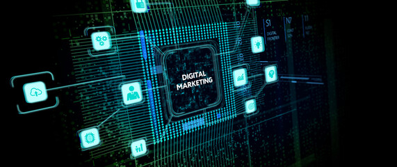 Business, Technology, Internet and network concept. Digital Marketing content planning advertising strategy concept.