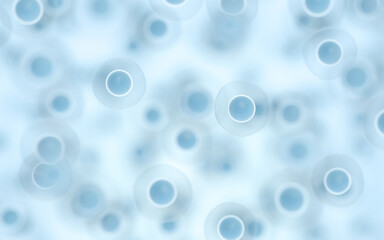 Thousands of cells with blue background, 3d rendering.