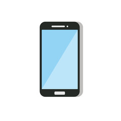 Smartphone in flat style isolated on white background cartoon vector illustration