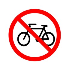 Ban bicycle ,bike, forbidden, prohibition stop icon