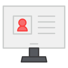 Obraz premium A flat design, icon of online profile