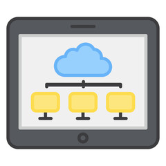 Modern design icon of cloud network