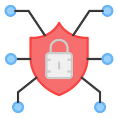 Obraz premium A flat design, icon of secure network