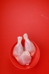 Raw whole chicken leg