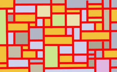 Cubist abstract background with swirling lines