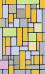 Cubist abstract background with swirling lines