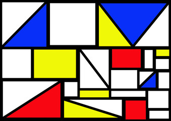 Cubist abstract background with swirling lines