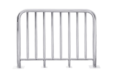 Stainless steel railing isolated on white background