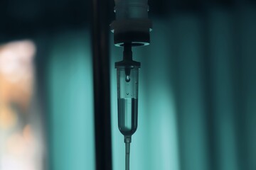  saline drip drop vitamin and chemotherapy concept.
