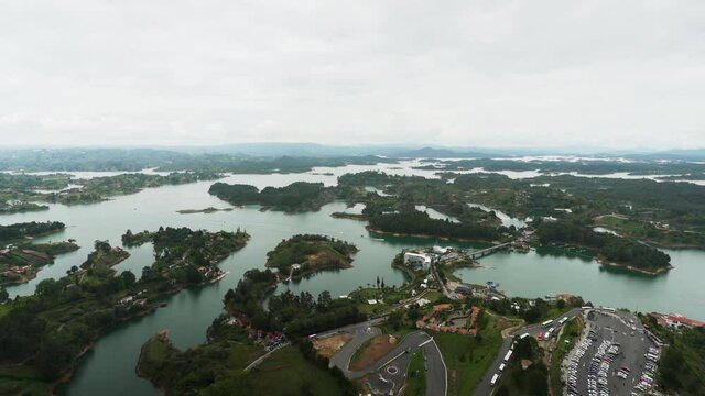 View Guatape Lake from the Top of Piedra del Peñol