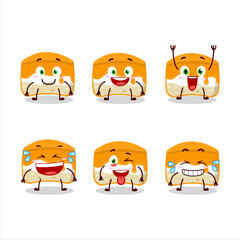 Cartoon character of orange cake with smile expression