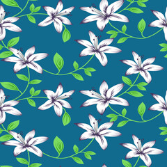seamless vector flower design pattern on background