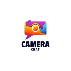 Vector Logo Illustration Camera Gradient Colorful Style.
