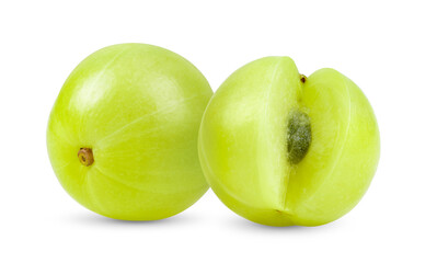 Indian gooseberries on white