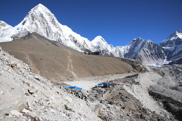View of Gorak shep and Pumori, Nepal