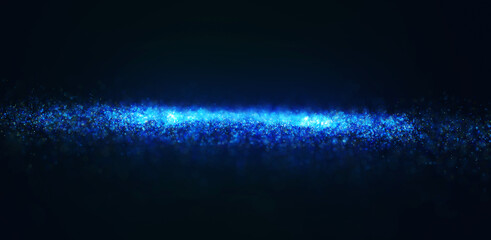 abstract blue particular with glowing light effect background