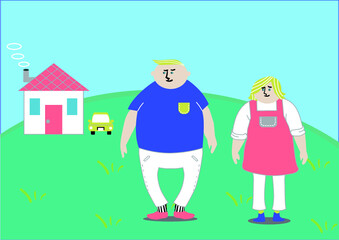 田舎暮らしの男性と女性