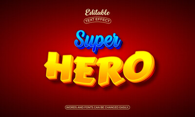 Super hero 3d editable text style effect	
