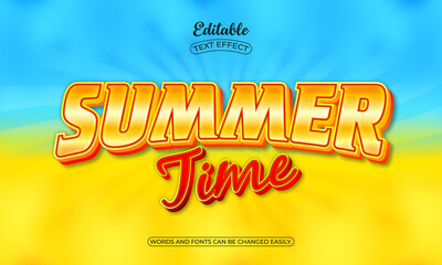 Summer times 3d editable text effect