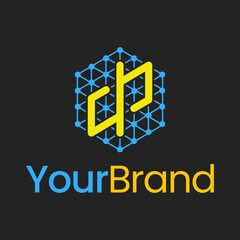 Illustration Logo Vector graphic of Initial Letters D and P With Connectiion Symbol. Perfect for Technology brands or Company.