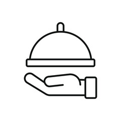 Food delivery linear icon. Thin line customizable illustration. Contour symbol. Vector isolated outline drawing. Editable stroke