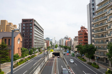 Fototapeta na wymiar 都市の風景　東京渋谷の幹線道路