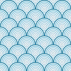Spiral circle illusion in line pattern in blue tone
