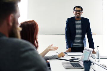 Group of diverse people are brainstorming together